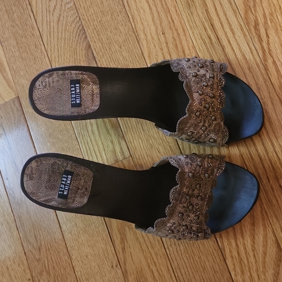 STUART WEITZMAN PLATFORM OPEN TOES MULES - Picture 1 of 9